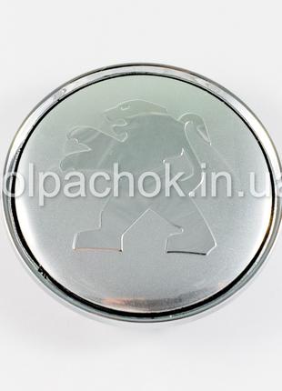 Колпачок на диски Peugeot серебро/хром лого (63мм)