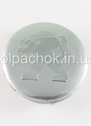 Колпачок на диски Peugeot серебро/хром лого (56мм)