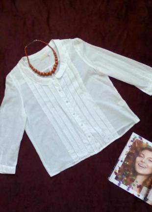 Летняя белая блуза/кофточка/рубашка из тончайшего хлопка #sale
