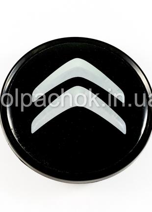 Колпачок на диски Citroen черный/хром лого (63мм)