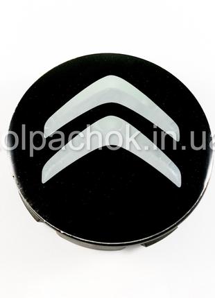 Колпачок на диски Citroen черный/хром лого (56мм)