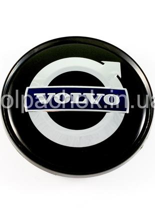 Колпачок на диски Volvo черный/хром лого/2 (63мм)