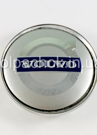 Колпачок на диски Volvo серебро/синий лого (63мм)