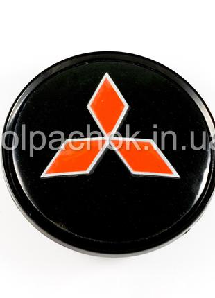 Колпачок на диски Mitsubishi черный/красный лого (63мм)