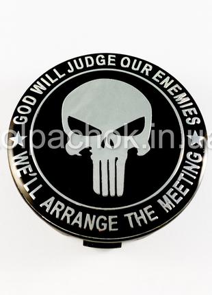 Колпачок на диски The Punisher черный/хром лого (56мм)