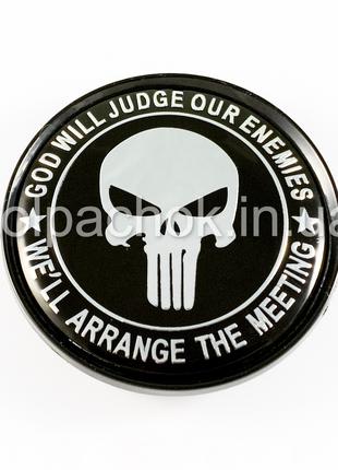 Колпачок на диски The Punisher черный/хром лого (63мм)