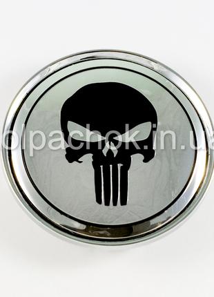 Колпачок на диски The Punisher хром/черный лого (63мм)