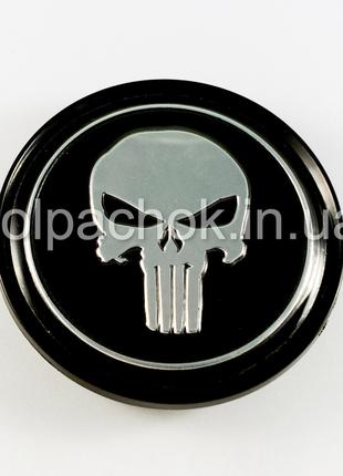 Колпачок на диски The Punisher черный/хром лого/2 (63мм)