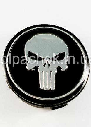 Колпачок на диски The Punisher черный/хром лого/2 (56мм)