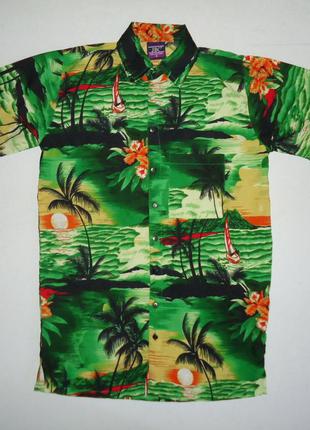 Рубашка гавайская jbc collection с пальмами гавайка s