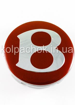 Колпачок на диски Bentley красный/хром лого (56мм)