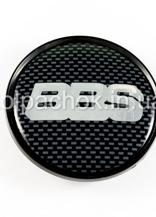 Ковпачок на диски BBS карбон/хром лого (63 мм)