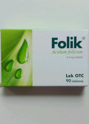 Folik 0.4 мг 90 шт Фолієва кислота фолік фолик