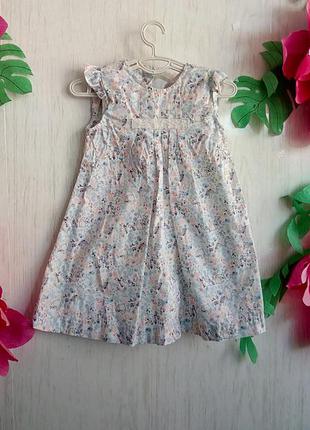 Милое платье на 1 год - 1,5 года фирменное светленькое с птичками