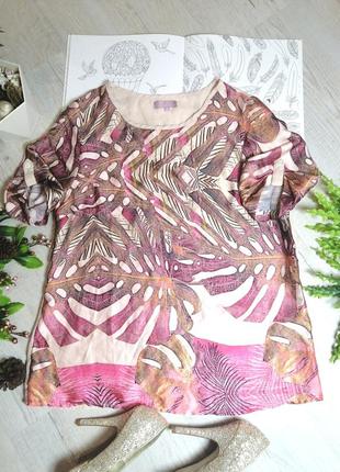 Невероятно красивая блузка блуза кофточка бежевая  цветочны тр...