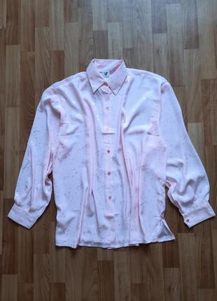 Рожева блуза сорочка з шовком великий розмір