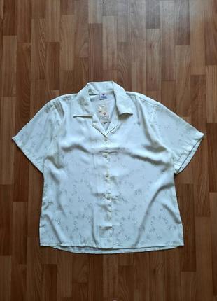 Блуза сорочка з коротким рукавом з шовком великий розмір