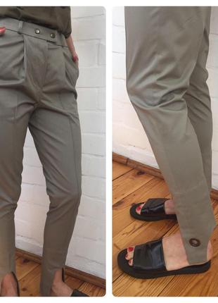 Новые дизайнерские брендовые серо-бежевые брюки галифе,  штаны...