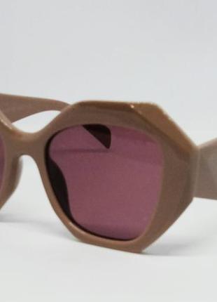 Prada модные женские солнцезащитные очки розовые в коричнево ш...