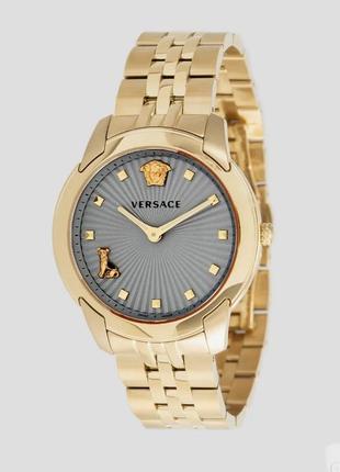 Часы versace золотистые с логотипом бренд оригинал
