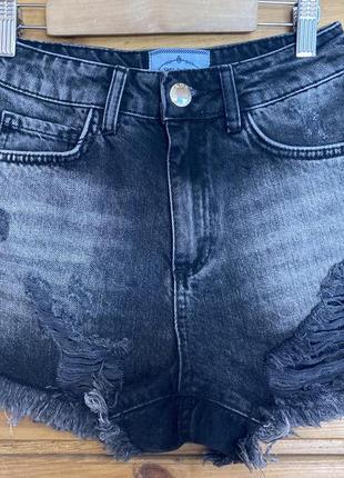 Жіночі сірі джинсові шорти на літо преміум якість