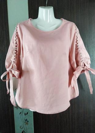 Нарядна,красива,розова блуза 44-46р