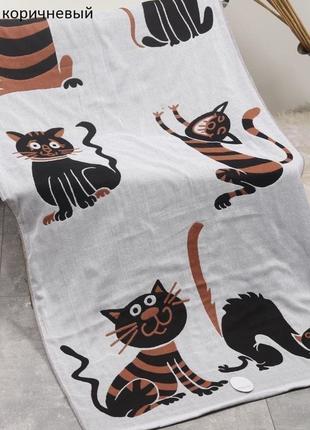 Натуральні великі банні/пляжні рушники котики🐈⬛🐱🐈🐈⬛🐱🐈🐈⬛🐈