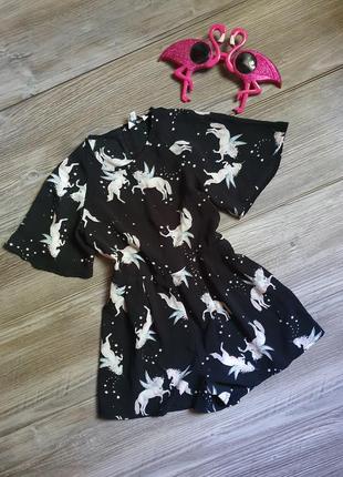 Ромпер платье с единорогами нарядное идеал miss e-vie 6-7л