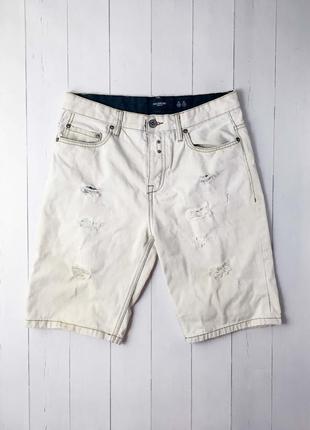 Мужские белые повседневные джинсовые шорты pull&bear. размер s m