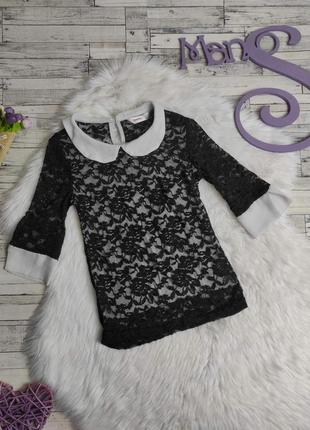 Блуза geejay на девочку черно-белая гипюр на рост 128 см