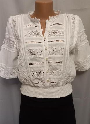 Стильная короткая блуза, кофточка, с кружевом  №12bp