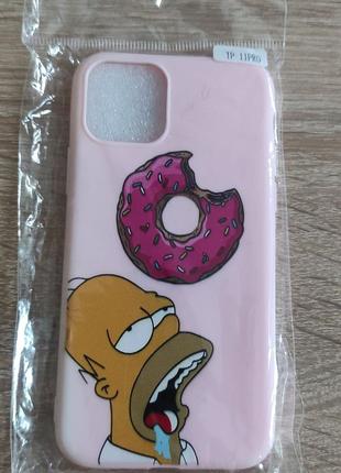 Чехол Homer Simpson надкушивает пончик для Iphone 11 Pro Pink