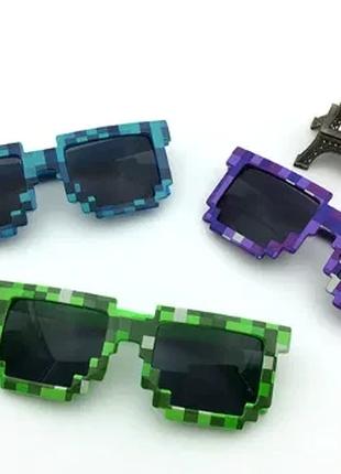 Пиксельные очки Майнкрафт солнца солнечные Minecraft мозаика п...