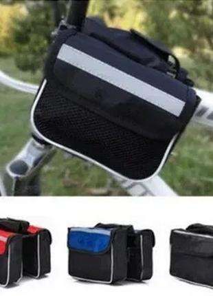 Вело сумка на раму с боками +отделение для телефона велосумка