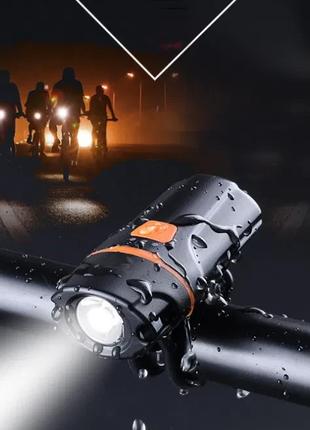 Велосипедный фонарь HT-205 с датчиком света USB фара вело вело...
