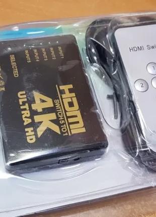HDMI 4K свитч с пультом переключатель с 5 вх. на 1 для ТВ swit...