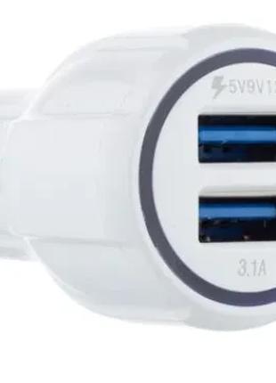 Автозарядка в прикурювач ШВИДКЕ 2x USB 3.1 А Smart Fast QC 3.0