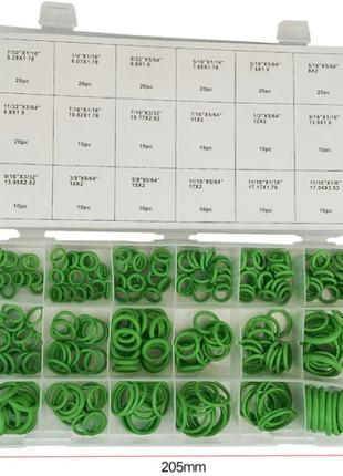 Набор 270 шт зеленые резиновые уплотнительные кольца прокладки...