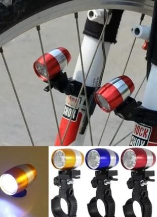 Мини фонарь на вилку велосипеда 6 LED с креплением фара велофа...