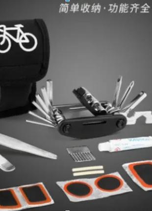 Ремкомплект +мультитул для велосипеда в чехле ремнабор латки вело