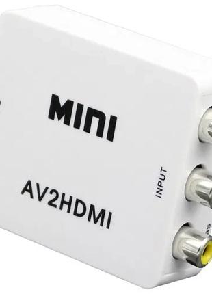 Конвертер AV/RCA/тюльпаны -> HDMI //AV2HDMI/RCA2HDMI хдми анал...