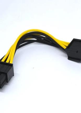 Перехідник для відеокарти 6 ->8 pin 18AWG 13 см PCI-E кабель GPU