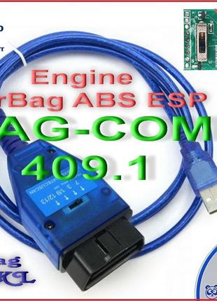 Elm327 USB VAG-COM 409.1 Vag KKL K-Line FTDI OBD2 с Перекл по лин