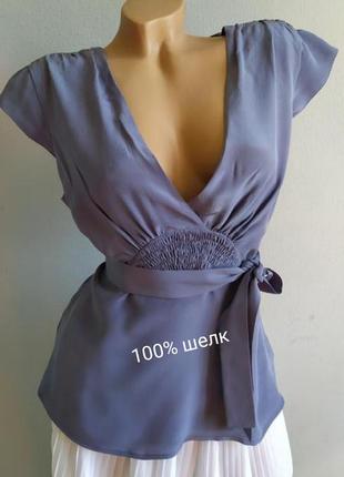 Блуза цвета лаванды из 100% натурального шелка.