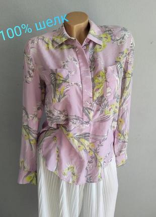 Блуза, рубашка поло из 100% натурального шелка, wishbone.
