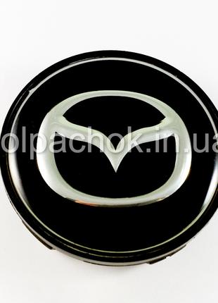 Колпачок на диски Mazda черный/хром лого (62-68мм)