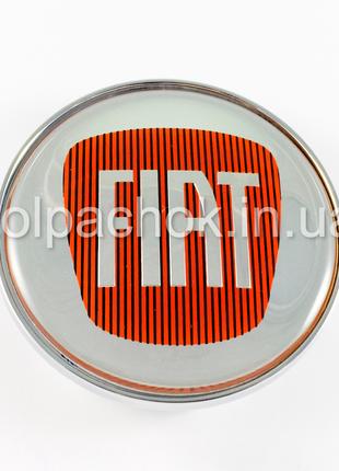 Колпачок на диски Fiat серебро/красный лого (65-68мм)