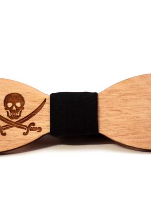 Детская деревянная галстук - бабочка пират