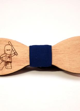 Детская деревянная галстук - бабочка ниньзяго