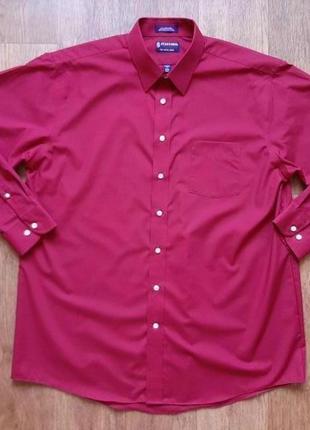 Рубашка бордовая, бургунди stafford , 17,5" xxl хлопок